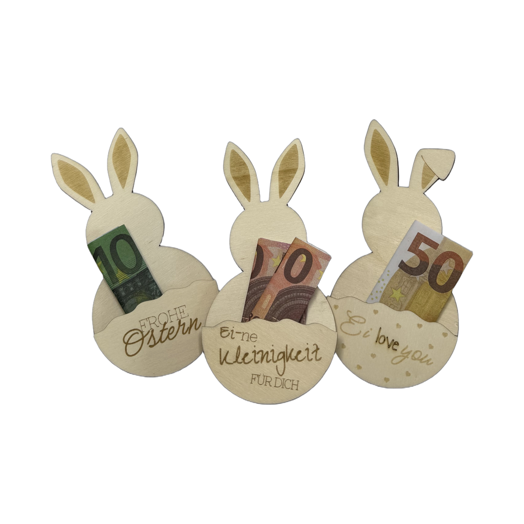Hase Geldgeschenk aus Holz