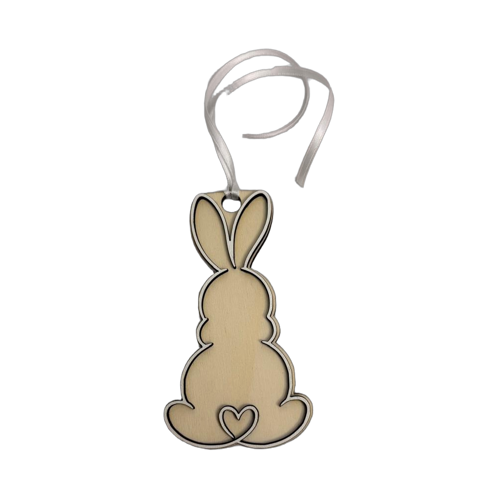 Hase Holzanhänger mit Herz