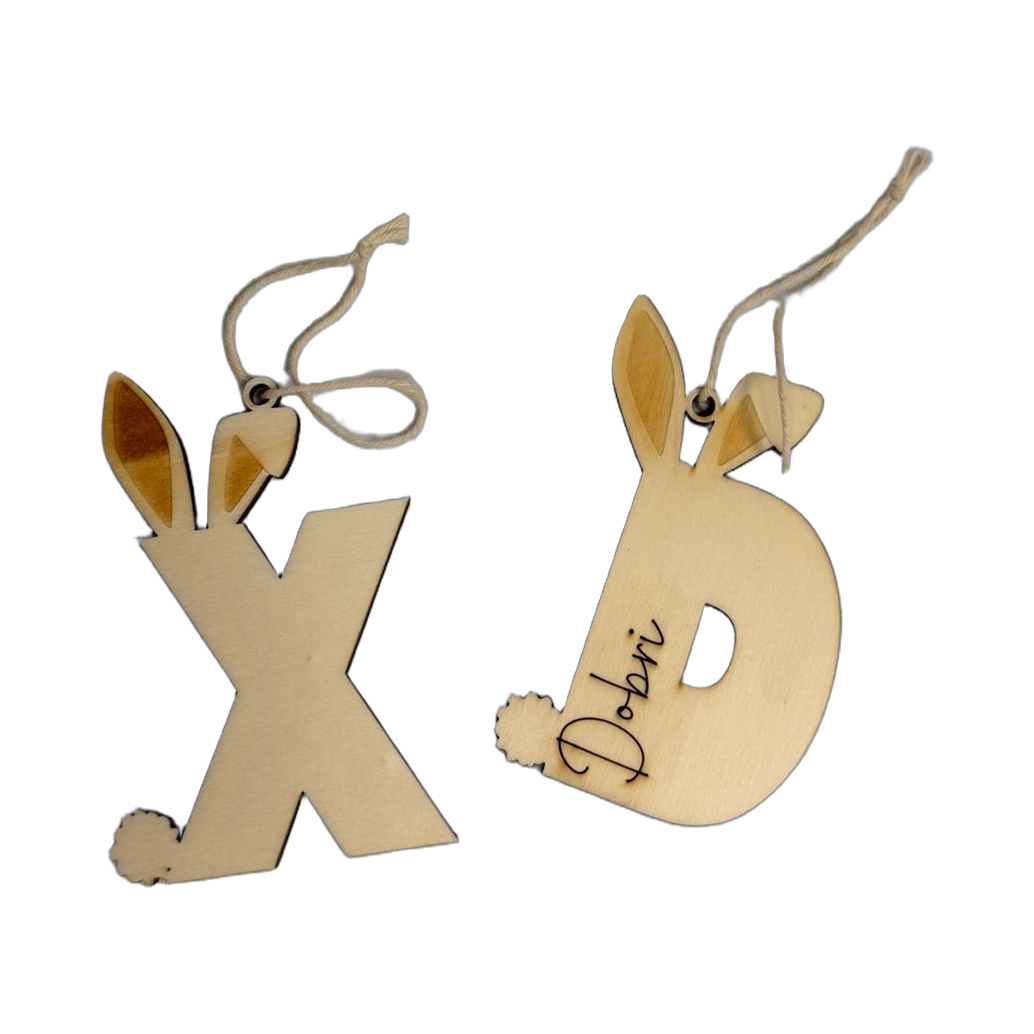 Personalisierter Hasen-Buchstabe aus Holz