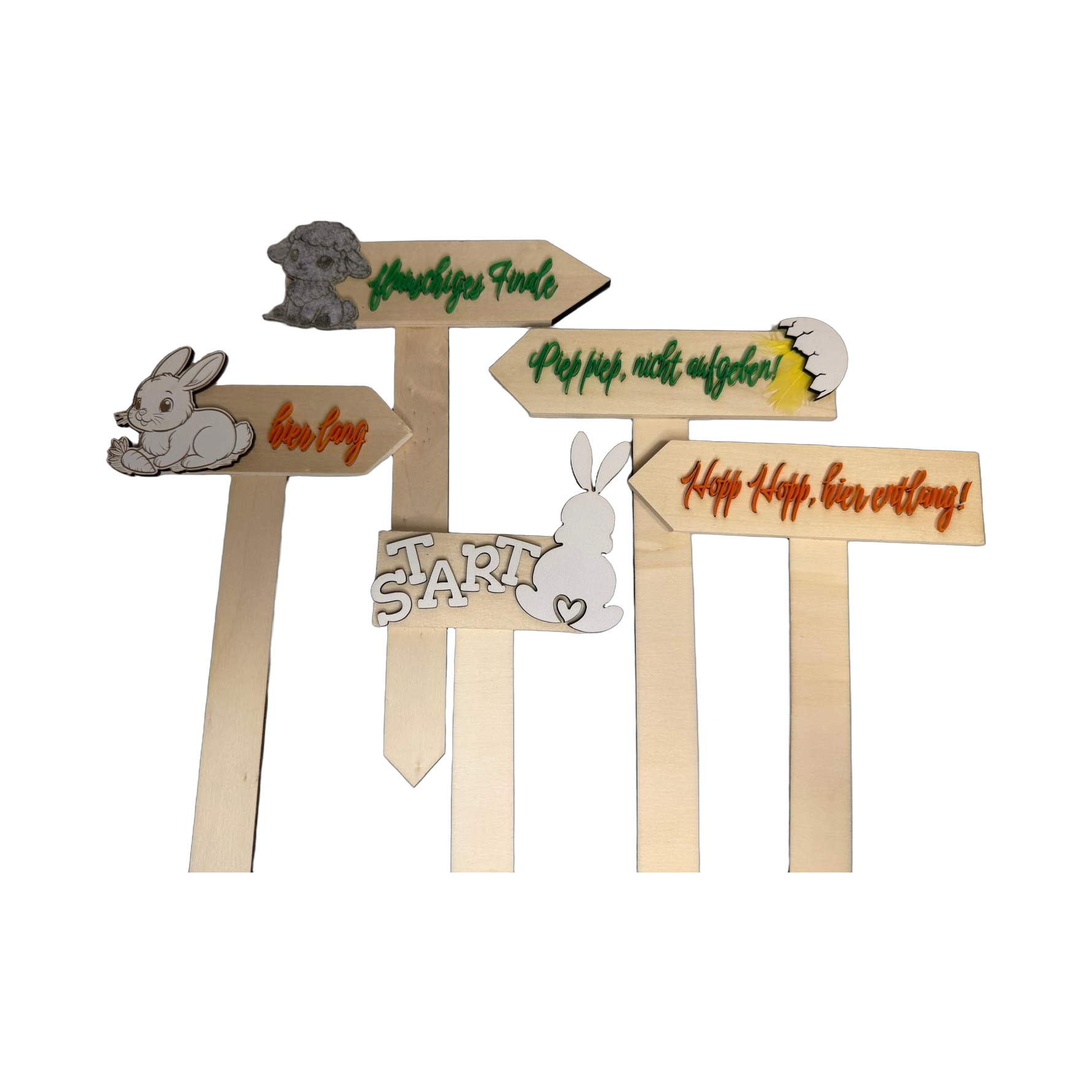 Wegweiser für die Ostereiersuche aus Holz & Acryl