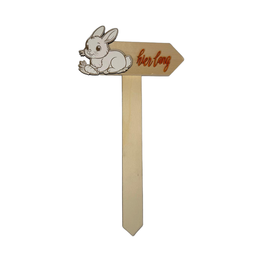 Wegweiser für die Ostereiersuche aus Holz & Acryl