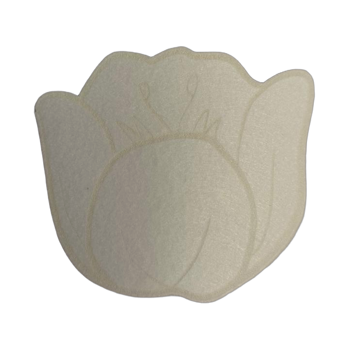 Holzblume mit Filz-Untersetzer – 2-in-1 Tischdeko
