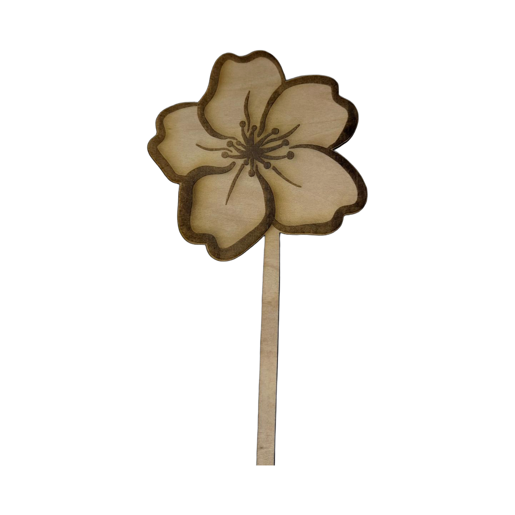 Holzblume mit Filz-Untersetzer – 2-in-1 Tischdeko