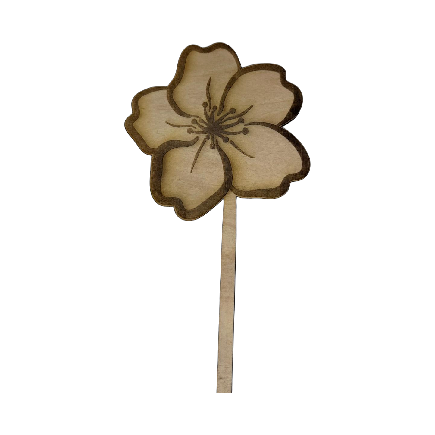 Holzblume mit Filz-Untersetzer – 2-in-1 Tischdeko