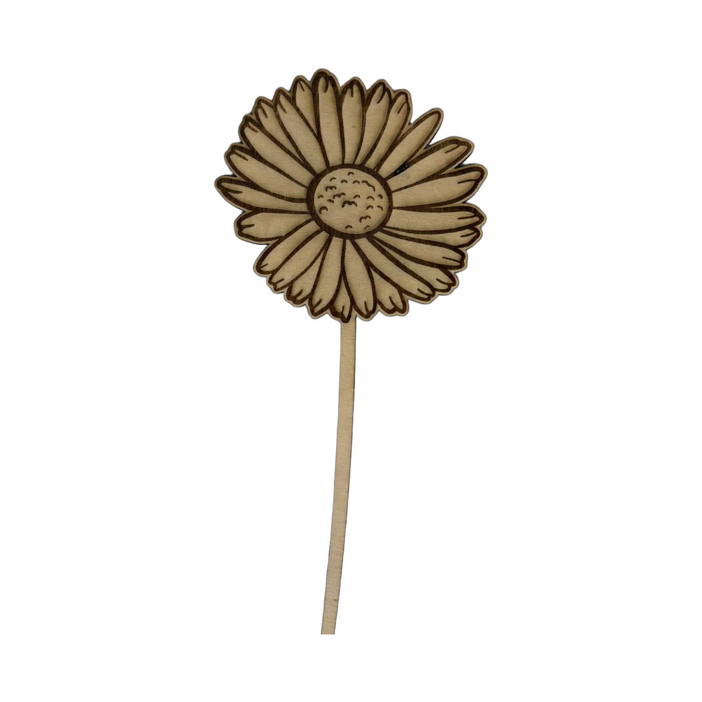 Holzblume mit Filz-Untersetzer – 2-in-1 Tischdeko