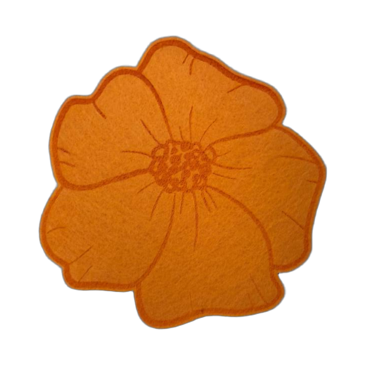 Holzblume mit Filz-Untersetzer – 2-in-1 Tischdeko