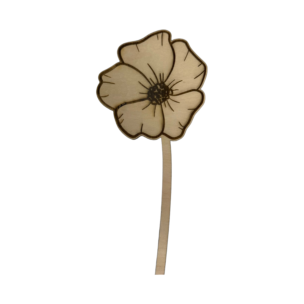 Holzblume mit Filz-Untersetzer – 2-in-1 Tischdeko