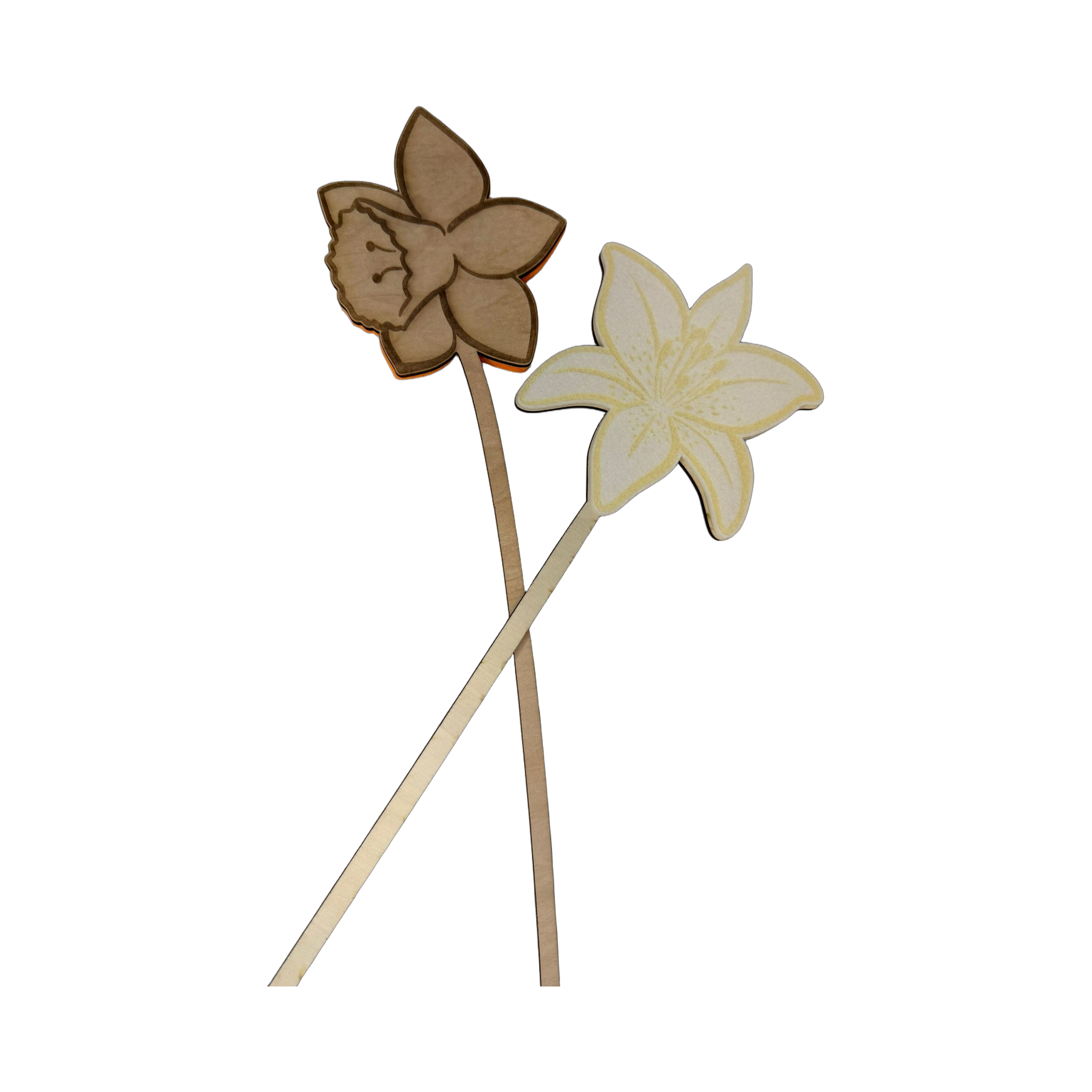 Holzblume mit Filz-Untersetzer – 2-in-1 Tischdeko