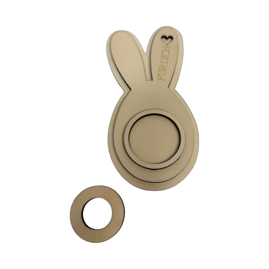 Hasen-Teelichthalter & Eierbecher aus Holz – 2-in-1